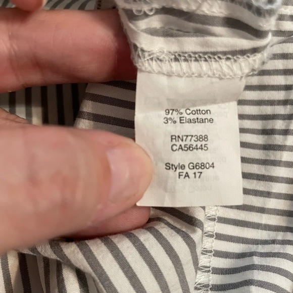 J Crew Striped Ruffle Neck Elastic Back Tank Top Seersucker Style Shirt Size 4 - Picture 6 of 7